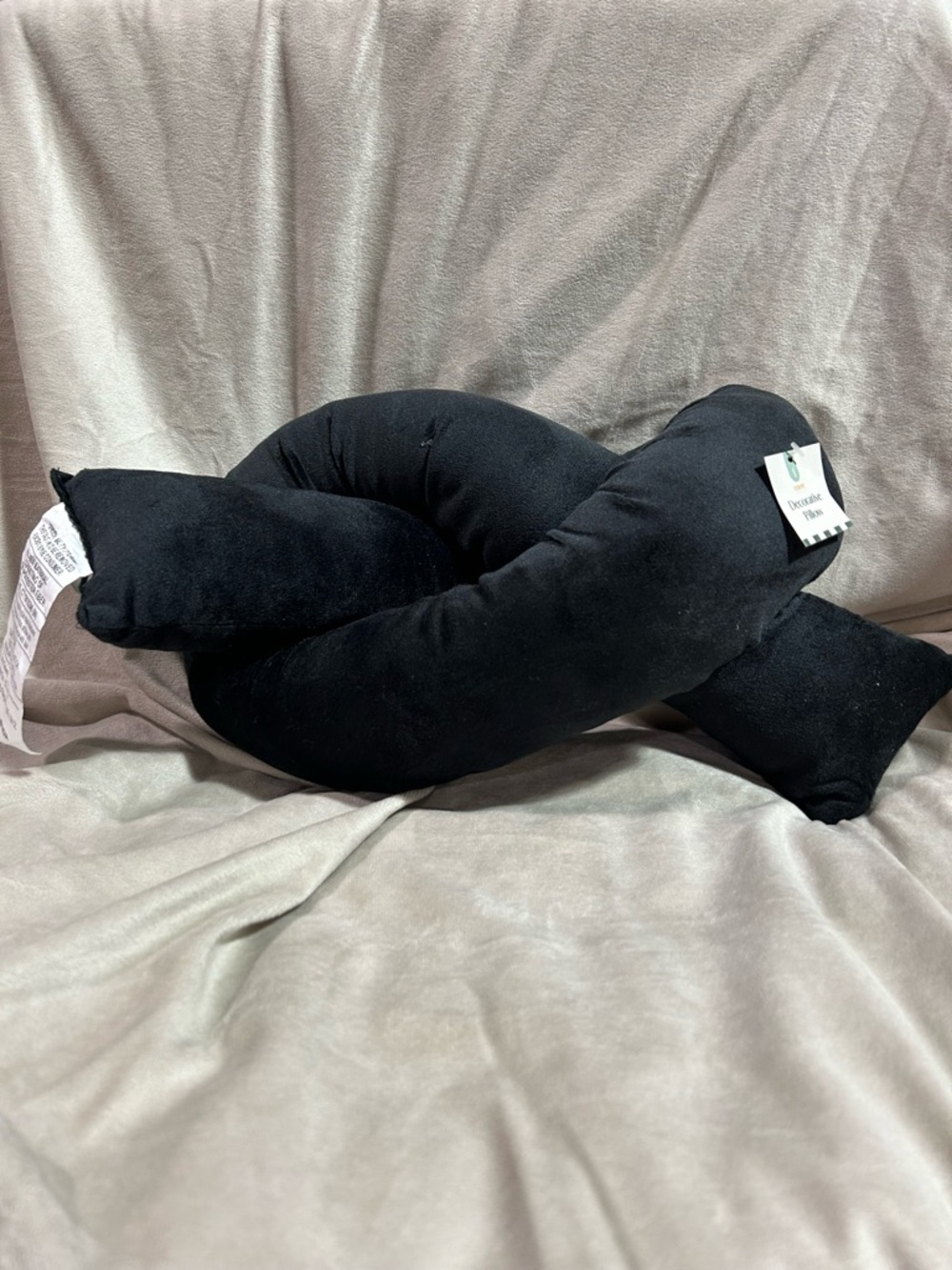 Target Black Velvet Knot Accent Pillow